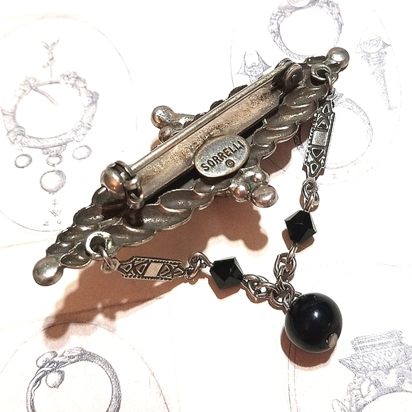 SORRELLI Vintage Mourning Revival Brooch - Picture 5 of 7